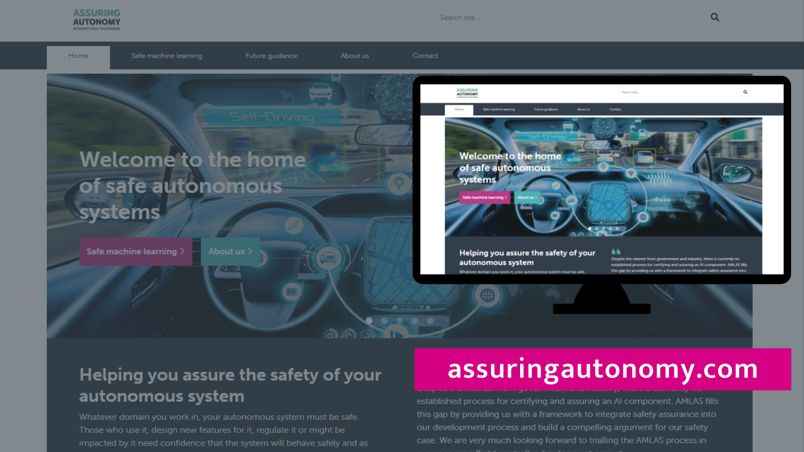 Image of guidance website - www.assuringautonomy.com